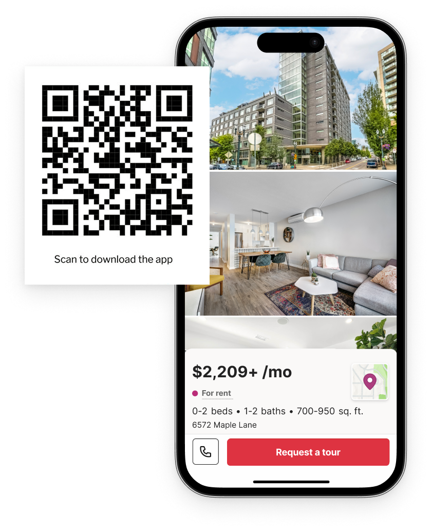 Scan QR code to download the Zillow app or view phone showing the app interface